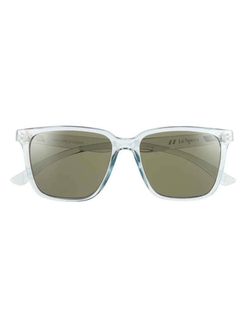 Le Specs Fair Game Sunglasses – Crystal Clear Frame / Black Lenses - Unisex